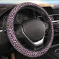 Pink Leopard Print Neoprene Steering Wheel Cover for Men Women Anti-Slip Elastic Steering Wheel Protective Cover 15in Universal Car Accessories Fit Cars, SUVs, Auto - color: Pink Leopard Print