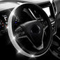 Diamond Leather Steering Wheel Cover with Bling Bling Crystal Rhinestones,Large-Size of 15 1/2 inches-16 inches Black - color: Black with White Diamonds, size: Large Size[15"1/2-16"]