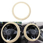 Elastic Stretch Car Steering Wheel Cover, Comfortable Steering Wheel Cover Universal for 14.5-15 Inch, Warm in Winter & Cool in Summer, Anti-Slip Breathable Ice Silk (Beige) - color: Beige