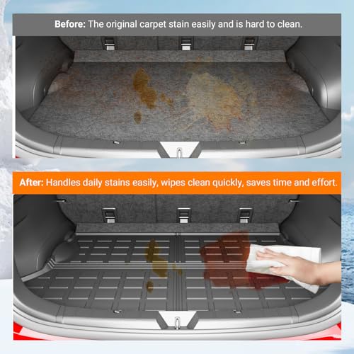 powoq Non-Hybrid Trunk Mat Compatible with 2018-2023 Subaru Crosstrek/XV Cargo Mat Impreza Hatchback Cargo Liner Replacement for 2018-2023 Subaru Crosstrek Accessories (Rear Trunk Mat)