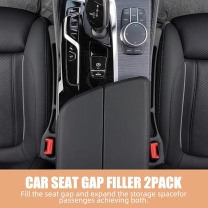 Car Seat Gap Filler Set of 2, Premium Interior Car Accessories, Multifunctional Car Storage Solution with Non-Slip Design, Fits Most Vehicles (Red) - color: Red