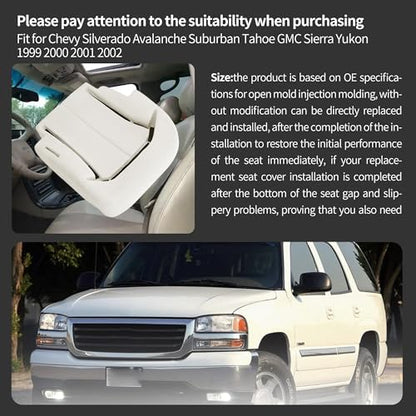 Driver Side Bottom Replacement Seat Foam Cushion Fit for Chevy Silverado Avalanche Suburban Tahoe GMC Sierra Yukon 1999 2000 2001 2002