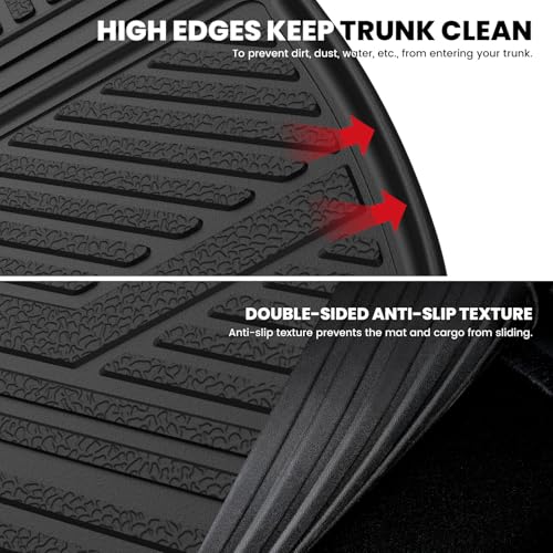 LASFIT Trunk Mat with Backrest Mat for Chevrolet Chevy Traverse 2009-2017/Buick Enclave 2008-2017, All Weather TPE Custom Fit Cargo Mat Trunk Liner with Backrest Mat, Black - size: Cargo Liner for Traverse/Enclave 2009-2017