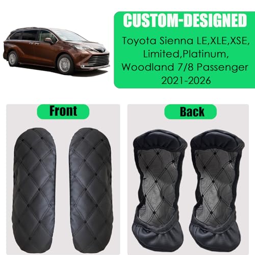 Armrest Cover for Toyota Sienna 2021 2022 2023 2024 2025 2026 Leather Center Console Side Covers [Not for Cool Box], Scratch-Resistant & Stylish for Toyota Sienna Interior Accessories - size: 2) 21-26 |Sienna| Armrest Side Cover,Thin Size