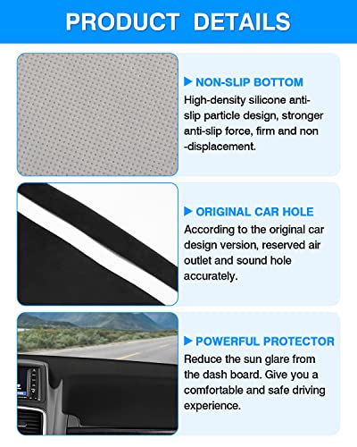 Autorder Dashboard Cover Mat for Dodge Grand Caravan 2011-2020 /Chrysler Town Country 2011-2016 Accessories Dash Cover Flannel Dash Mat Sunshade Glare UV Rays Protector - size: 2011-2020 Dodge Grand Caravan