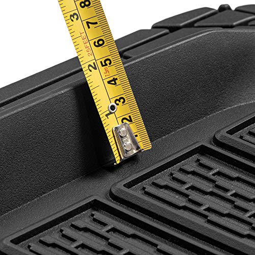 BDK Cat® CAMT-9014 (4-Piece) Large Deep Dish Rubber Car Floor Mats with Trunk Cargo Liner, Universal Trim to Fit Front & Rear Combo Set for Car Sedan SUV Van, Heavy Duty All Weather - color: Black