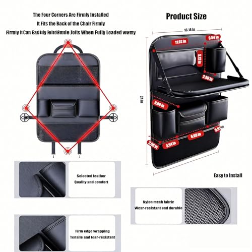 1 Pack - Car Organizer, Back Seat Car Organizer, Back Seat Organizer, Seat Back Organizer.(Black)