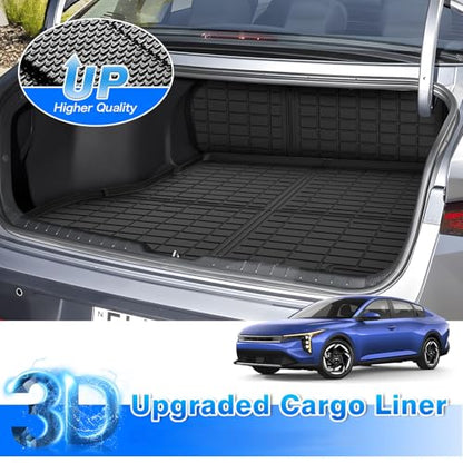 K4 Cargo mat - Trunk Mat for Kia K4 2025 2026, All Weather Trunk Mat for K4 Accessories, Heavy Duty Rubber Mats, Car Accessories - size: 4)Kia K4 25-26