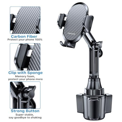 Miracase 2025 Upgraded Universal Cup Phone Holder for Car, [Rotatable & Adjustable] Long Neck Car Cup Holder Phone Mount Compatible with iPhone, Samsung, Google & More Smartphones - color: Classic Single Neck
