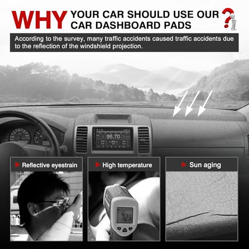 Autorder Gray Dashboard Cover Mat for Nissan Frontier 2007-2021 / Suzuki Equator 2009-2012 Accessories Dash Cover Upgrade Polyester Dash Mat Sunshade Glare UV Rays Protector - size: 2007-2021 Nissan Frontier (Gray)