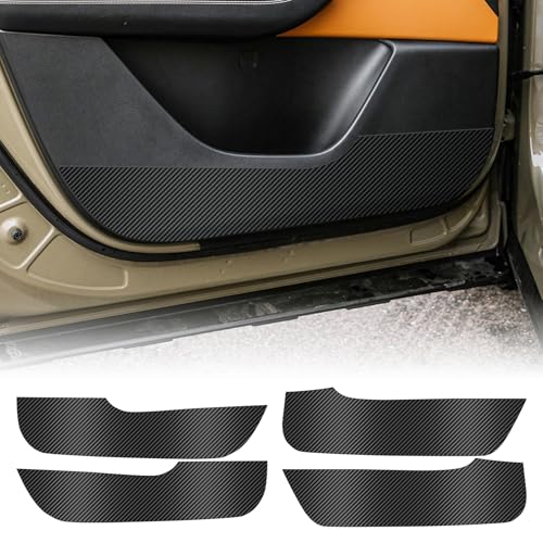 KUNGKIC for Mazda 2023 2024 2025 CX90 CX70 Car Door Anti Kick Pad Protective Stickers Interior Decals Accessories Self-Adhesive Side Edge Protection Mat Cover (PU Carbon Fiber Pattern) - color: PU Carbon Fiber Pattern