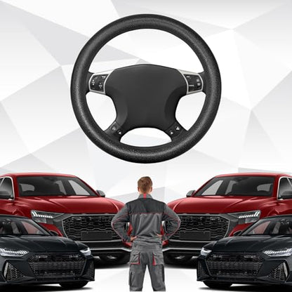 Car Steering Wheel Cover, Silicone Non-Slip Steering Wheel Protector, 13/14/15/16 inch Ultra Thin Steering Wheel Protective Covers for Women Men, Universal Vehicle Accessories (Black) - color: Black