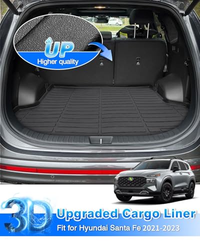 Cartist Cargo Liner Fits for Hyundai Santa Fe & Santa Fe Hybrid 2021-2023 & Santa Fe Plug-in Hybrid 2022 2023, All Weather Trunk Liner Cargo Mat for Santa Fe Accessories - size: 8)Hyundai Santa Fe & Santa Fe Hybrid【2021-2023】