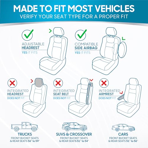 BDK PolyPro Car Seat Covers Full Set in Green on Black, Front and Rear Split Bench Seat Covers for Cars, Easy to Install Car Seats Cover Set and Accessories for Auto Trucks Van SUV - Green - color: Green