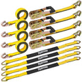 4 Pack Car Tie Down Straps for Trailers - 2" x 10' Ratchet Straps with J-Hooks and 2" x 38'' Axle Straps 10,000lbs Break Strength Heavy Duty Car Hauler Tire Straps for Car, Trailer, UTV Transport - color: Yellow