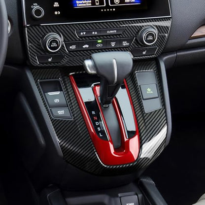 Gas 2PCS Gear Shift Panel Decals for Honda CRV 2017 2018 2019 2020 2021 2022 Accessories CR-V ABS Carbon Fiber Stickers - color: 2pcs Gas Gear Shift Panel