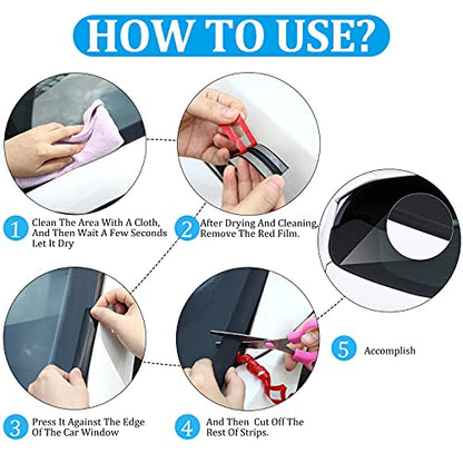 Frienda 56 Feet Car Windshield Rubber Seal Sunroof Cover Windshield Seal Strip T Shape Automotive Weather Stripping 14mm 19mm Cuttable Adhesive for Car Front Rear, Doors Windows