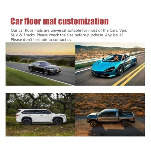 Luxury Leather Car Floor mats Custom Personalized Full Coverage car Floor mat for 99% of Cars. (Beige)