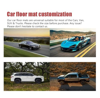 Luxury Leather Car Floor mats Custom Personalized Full Coverage car Floor mat for 99% of Cars. (Beige)