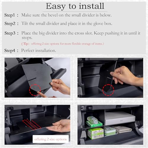 JDMCAR Glove Box Organizer Compatible with 2025 2026 Toyota 4Runner Accessories, ABS Black Materials Insert Storage Glove Box Compartment Divider Tray - color: Black-Fits 2025+ 4runner