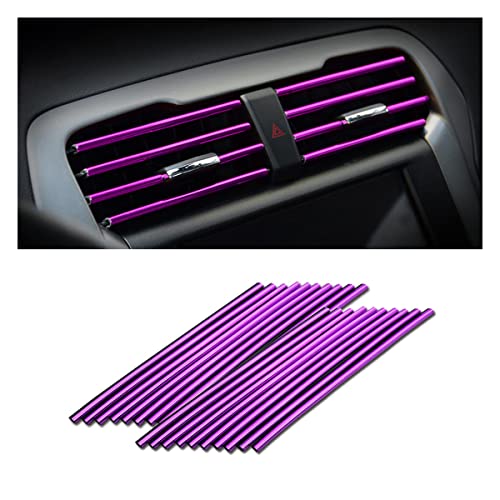 Car Air Conditioner Decoration Strip for Vent Outlet, 20 Pieces Universal Waterproof Bendable Polyvinyl Chloride Trim Decoration, Suitable for Most Car - Interior Accessories (Purple) - color: Purple