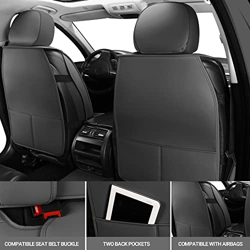 Leather Car Seat Covers Universal fit Most Sedans SUV Trucks (Front seat, Grey) - color: GREY, size: FRONT PAIR