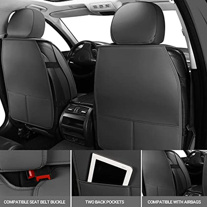 Leather Car Seat Covers Universal fit Most Sedans SUV Trucks (Front seat, Grey) - color: GREY, size: FRONT PAIR