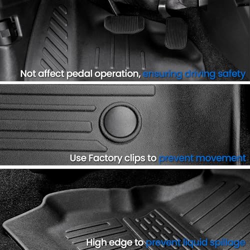 Floor Mats Cargo Mat for 2018-2024 Ford Expedition 7 Seats Captain Chairs(Not for Max Model), All Weather TPE Cargo Liner Backrest Mats Door Sill Protectors Car Accessories (Floor Mats Set)