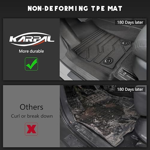 KARPAL Floor Mats Fit for Toyota 4Runner 2025 2026 5-Seat (NOT fit Hybrid and 7-Seat), Custom Fit All Weather TPE Floor Liners, 1st & 2nd Row & Cargo Liner, 4 Runner TRD/SR5/Limited Accessories - style: 2025-2026 | For Toyota 4Runner (Not Hybrid) | 1st &