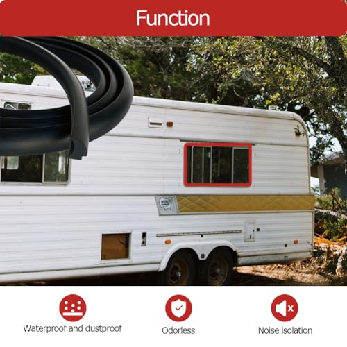 RV Window Rubber Seal Strip, Thicken 1/2'' x 1/4'' Window Locking Gasket, Window Edge Weatherstrip for Automotive, Camper, Boat, Truck and Van, 13Feet (4 Meter) - size: (1/4";1/2")-Thicken-13Ft