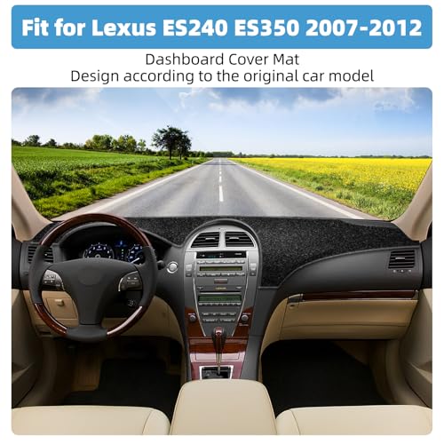 Dash Cover Mat for Lexus ES ES240 ES350 2007 2008 2009 2010 2011 2012 Non-Slip Dashboard Cover Mat Sunshade UV Rays Protector Interior Accessories - size: Compatible with ES ES240 ES350 2007-2012