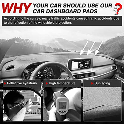 Autorder Dashboard Cover Mat for 2020 2021 2022 Kia Telluride Accessories Dash Cover Flannel Dash Mat Sunshade Glare UV Rays Protector - size: 2020-2022 Kia Telluride