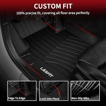 LASFIT Floor Mats for Mercedes Benz C Class 2026 2025 2024 2023 2022 C300 / C43 AMG / C63 AMG S E (Fit Sedan Only), All Weather TPE Floor Liners for C Class Car Mats, 1st & 2nd Row Set - size: 12)For Benz C Class|2022-2026|Floor Mats