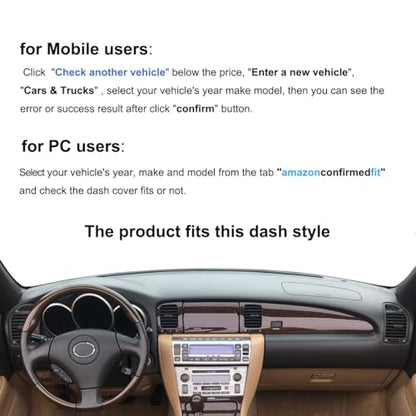 Dash Cover Mat Custom Fit for Lexus SC430 Dashboard Cover Pad Carpet Protector F281 (Black) - color: SC430