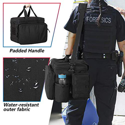 Trunab Patrol Bag Police Gear Car Front Seat Organizer for Law Enforcement Military Duty Bag with 15.6” Laptop Sleeve, Cups Holder, MOLLE Strips, Fits Vehicle Passenger Seat