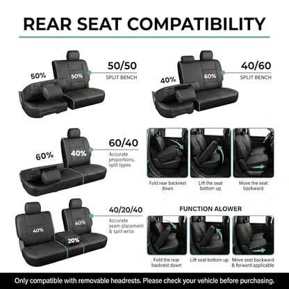 FH Group Automotive Full Set Car Seat Covers Cosmopolitan Flat Cloth, (Airbag Compatible & Split Bench) with Gift- Universal Fit for Cars, Trucks, and SUVS (Beige) - color: BEIGE, size: FULLSET