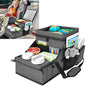 COOLBEBE Car Seat Organizer, Backseat Car Organizer with Cup Holders for Kids and Adults Travel, Cooler Compartment Passenger Seat Organizer Storage Box for Front or Middle Seat, Grey