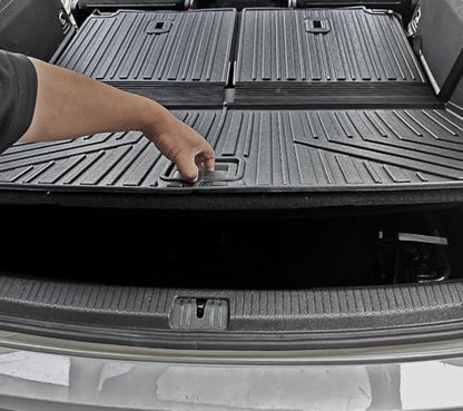 Cargo Mat with Backrest Mats for Volkswagen VW Atlas 6/7 Seats 2018-2025 2026 Car Mat Accessories(Not Fit Cross Sport), All Weather TPE Trunk Cargo Liner(Cargo Mat with Backrest Mats)