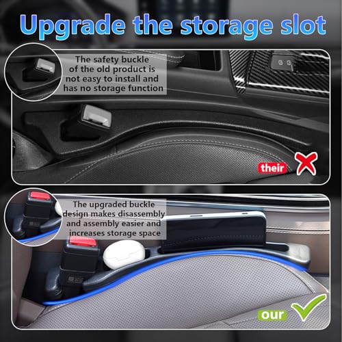【Compatible with Toyota Camry】 Seat Gap Filler，No Drop Seat Guard Compatible with Toyota Camry,Drop Seat Guards for Cars(2Pcs),Emergency Keychain Car Escape Tool(2Pcs)