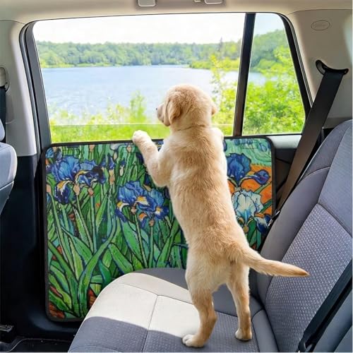 Iris Car Door Protector for Dogs 2 Pack Protects Car Doors from Dog Scratches for Vehicles, Stain-Resistan Pet Window Guard Universal Fit for Cars, Trucks, SUVs - color: Iris