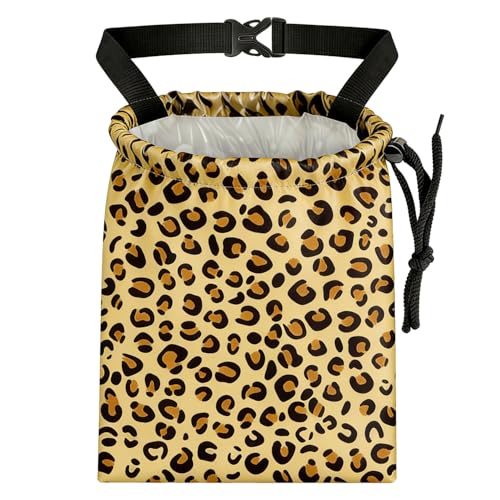 Yellow Leopard Pattern Car Trash Bag - Waterproof Car Trash Bag Hanging Leakproof Car Garbage Bag - Washable Reusable Trash Bag For Car Interior Hanging Organizer Storage Vehicle Travelling Camping - color: Yellow Leopard Print Pattern