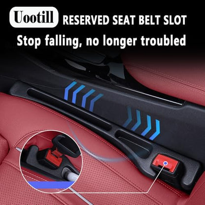 Car Seat Gap Filler, car in between seat catcher 2-Pack No-Drop Seat Side Gap Seam Filler Organizer, Universal filler between car seat and console (Black)