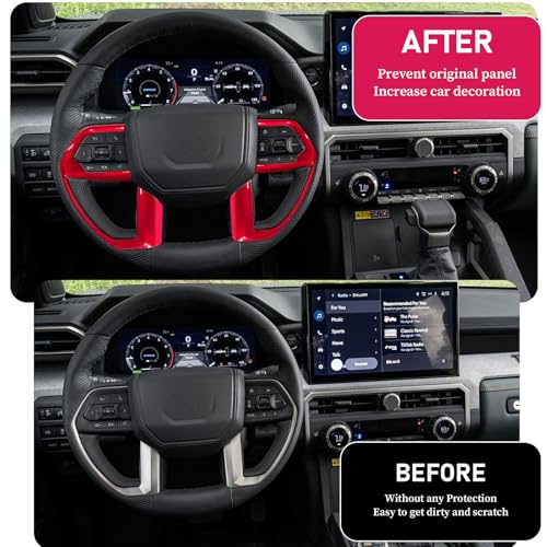 for Toyota Tacoma 2024 2025 for 4Runner 2025 Interior Accessories Center Console Control Cover Decor Trim Red ABS