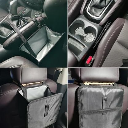 Car Trash Can Hanging Leak-Proof Organizer Waterproof Garbage Can Large Capacity Multipurpose Trash Bin for Car (Black)