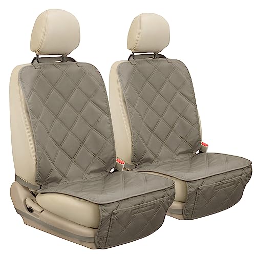 YESYEES Dog Front Seat Covers for Cars, 2 Pack Waterproof Bucket Seat Covers for Dogs with 4 Nonslip Straps, Long-Lasting Pet Car Seat Protector Universal Fit for Cars Trucks and SUVs (Khaki)