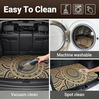 Car Trunk Mat - Universal Size 29" x 39", Bohemian Style Cargo Liner, Car Accessory for SUVs/Sedan/Wagons, Durable Protective Mat, Trunk Liner for Families/Travel Enthusiasts - style: Bohemian style-5