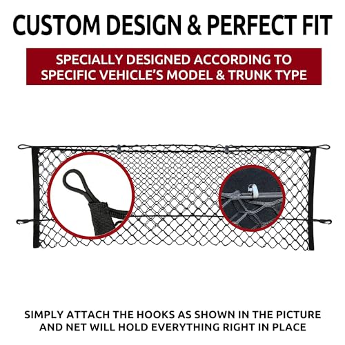 Envelope Style Automotive Elastic Trunk Mesh Cargo Net for Lincoln Navigator 2018-2026 - Premium Trunk Organizer and Storage - Luggage Net for SUV- Best Car Organizer for Ford Expedition
