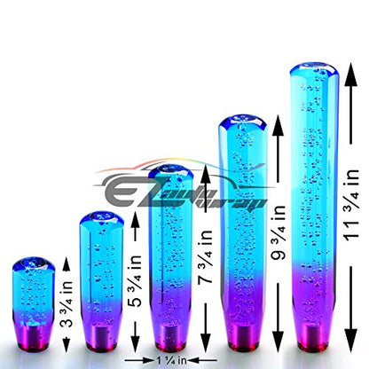 EZAUTO WRAP Shift Knob Stick Crystal Transparent Bubble Purple Blue Throw Gear Shifter 15cm - color: Blue Purple, size: 15cm