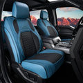 Coverado RAM 1500 Blue Seat Covers, Faux Leather Full Coverage Car Seat Covers Fit for 2009-2018 Dodge RAM 1500 2500 3500 Trucks, Flat Front - color: Blue, size: Flat Front&No Rear