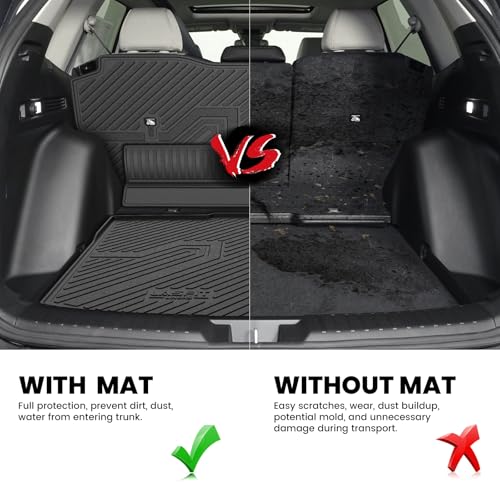 LASFIT Cargo Mat with Backrest Mat for Honda CR-V 2026 2025 2024 2023 Gasoline (Not for Hybrid), All Weather Custom Fit TPE Trunk Mat Trunk Liner Cargo Liner with Seatback Mat (Lower Position) - size: 2）For Honda CR-V| 2023-2026 | Cargo Mat